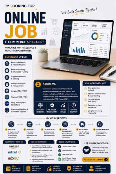 Professional E-Commerce Product Hunting Services Amazon, eBay, Walmar
