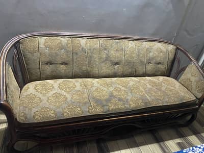 Beautiful wooden sofa set urgent sale