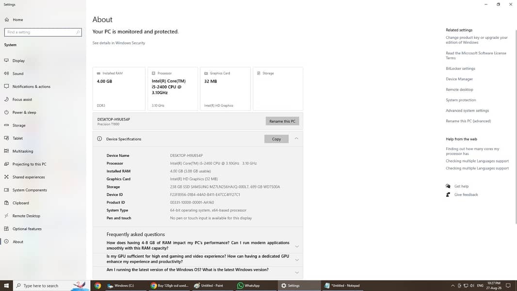 Dell Core i5 2nd generation CPU 1