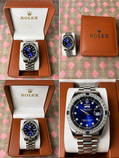 Rolex Day-Date Style Watch – Blue Dial