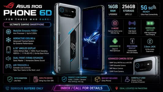 ASUS ROG Phone 6D | 16GB RAM | 256GB | 10/10 Condition | Non-PTA