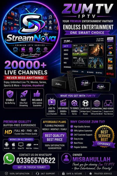 ZUM TV IPTV  Premium Entertainment Service 