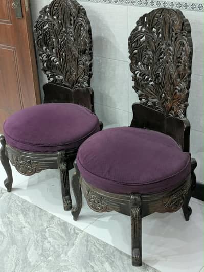 2 Wooden Chairs with 1 Stool