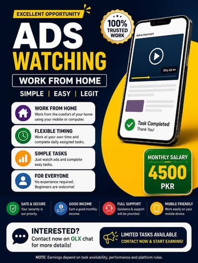 Social Media Task Work From Home - Earn 4500 PKR