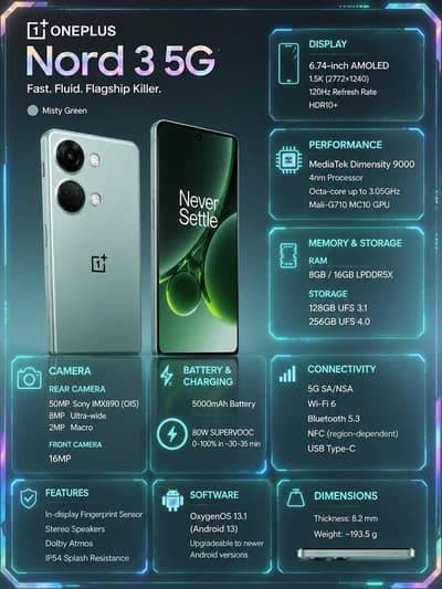 one plus Nord 3 dual physical.