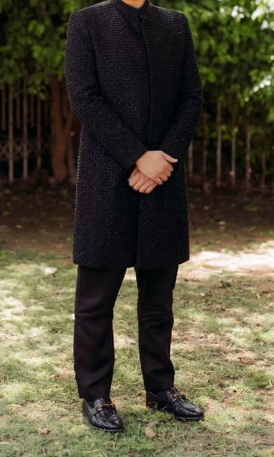 MNR DESIGNER SHIRWANI Black