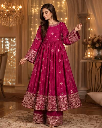 Azure Dream – Luxury Embroidered Gharara