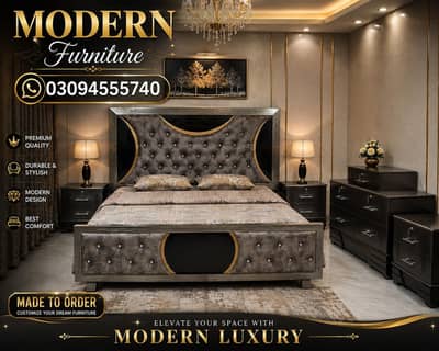 Luxury Bedroom Set – Bed + Dressing Table