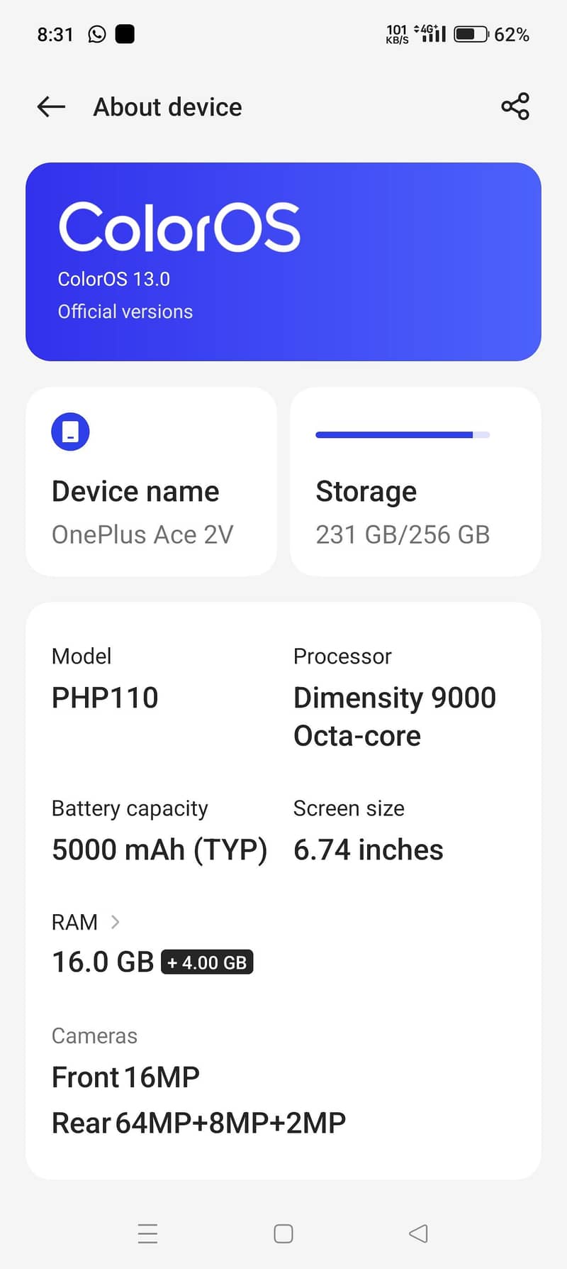 One Plus Ace 2V 6
