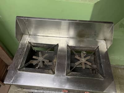 Commercial 2-Burner Gas Stove – For Roti/Chapati & Tandoor Use