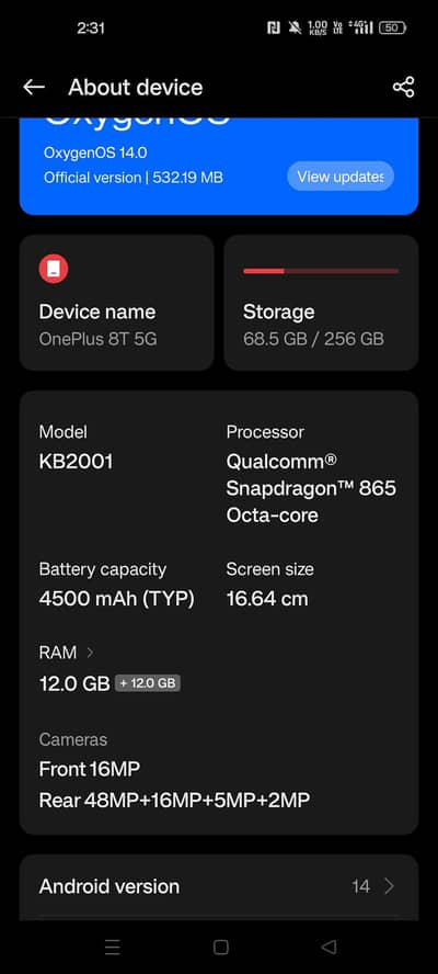 One Plus 8T 5G 12/256 pta approved PUBG 90fps reed add