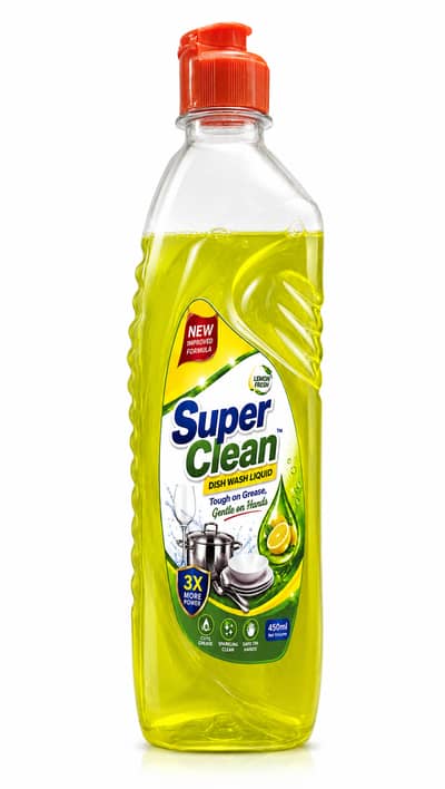 Super Clean Dish Wash Liquid 450ml Lemon Fresh – 3X More Power