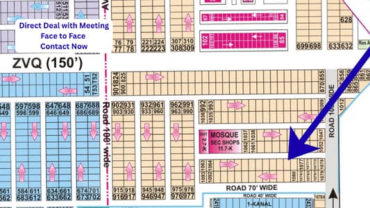 Q-1075 | Direct Deal with Meeting | 1 Kanal | Prime Sector Q Location