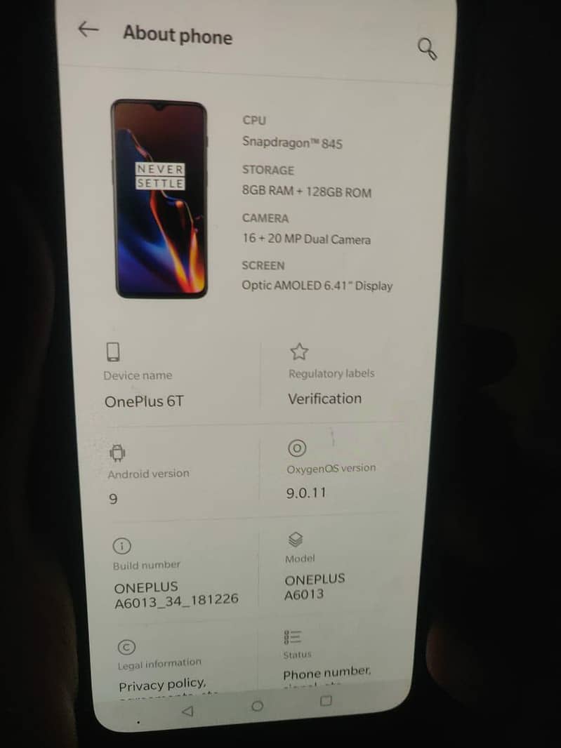 One Plus 6T 0