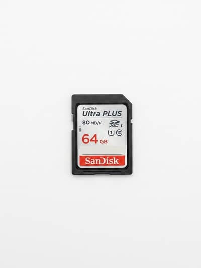 Original SanDisk Ultra PLUS SD Cards (64GB & 128GB) - 80 MB/s