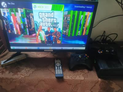 xbox 360 full situp led TV in 2 controler in 65 games