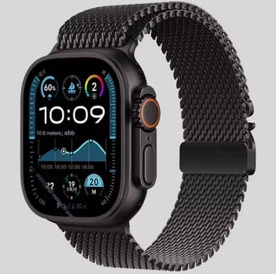 Apple watch Ultra 2 49mm Black Titanium Case Milanese Loop