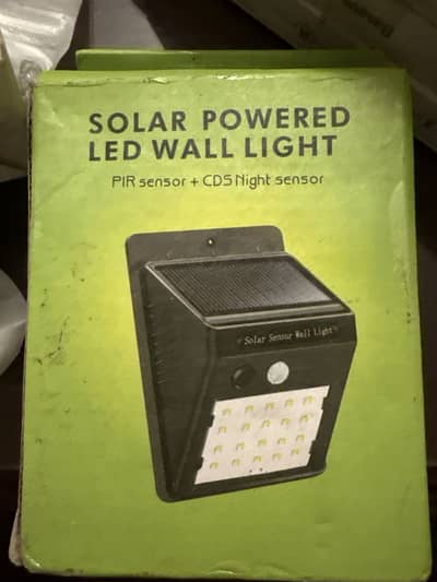 20-LED Solar Wall Light with PIR Motion & Night Sensor
