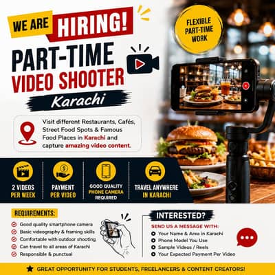 Outdoor Food Video Shooter Person Required with Phone Camera