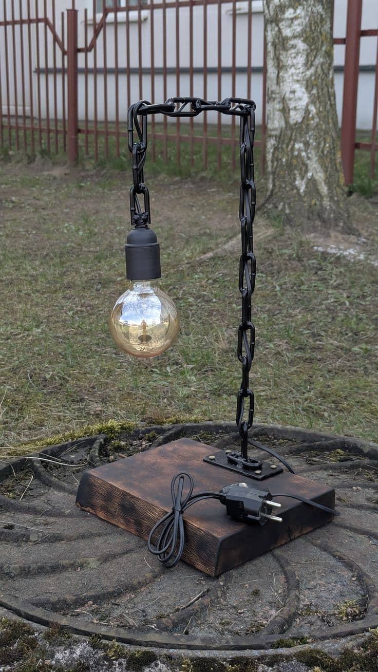 Hand welded table lamp 1