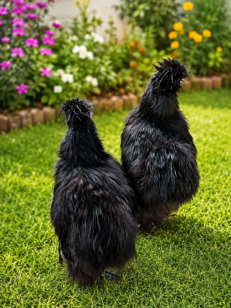 brahma 1 male 2female ,black silkie pair — photo 2