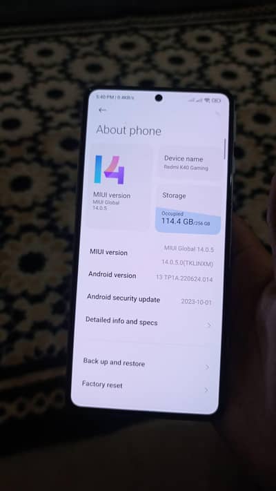 redmi k40 gaming 12\256 just front camera off baki all ok 0335\4914177
