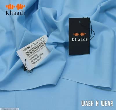 Men's Blue Wash & Wear Unstitched Suit - Khaadi