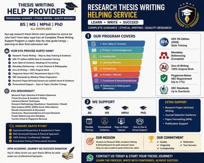 Thesis Writing Help | BS MS MPhil PhD | APA + Mendeley Training