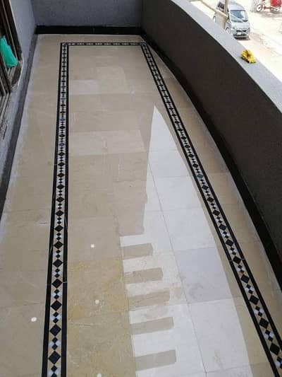 Marble tile plaster fixing work