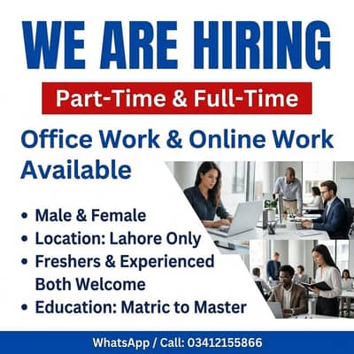 PART TIME WORK AVAILABLE FOR MALES AND FEMALE