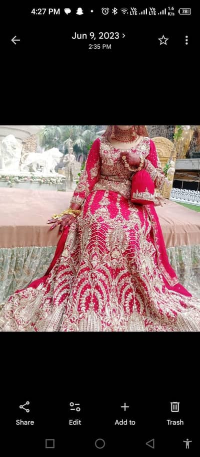 Heavy Bridal Barat Dress | Red & Gold Embroidered Wedding Dress