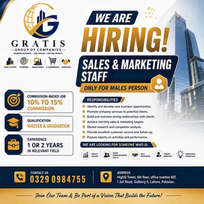 Sales Staff Required | Urgent Hiring | Male Jobs | Jobs