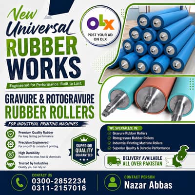 Industrial Gravure & Rotogravure Rubber Rollers for High-Speed Print