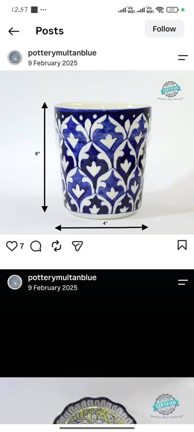 blue pottery art