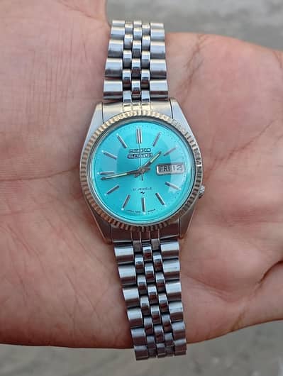 Seiko 5 Actus 7009-3131 Day/Date Sea Green Dial Vintage Men's Watch
