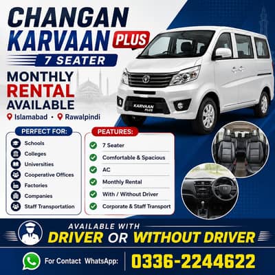 Changan Karvan , Collora , BRV ,Hiace , With Driver , Tourism Services