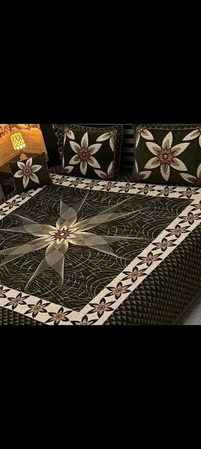 4pc Velvet Jacquard Bedsheets 