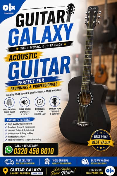 Guitars | black | acoustic guitar | professional | student | Imported