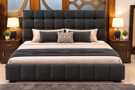 bubble poshosh bed with two side tables