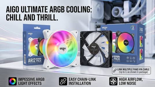 Aigo ARGB PC Cooling Fan | RGB Case Fan | Brand New