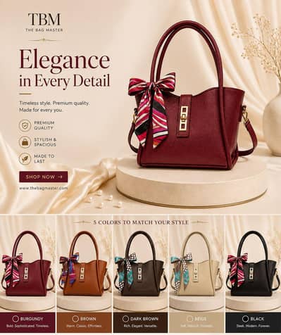 Elegant Maroon Handbag with Ribbon  Brand new Ladies Bag  Karachi COD