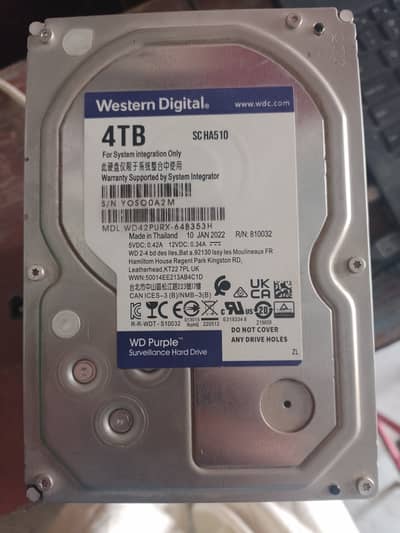 4TB HDD Sata Western digital