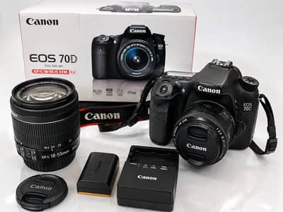 Canon EOS 70D DSLR Camera + 50mm Lens + 8GB SD Card + Original Box