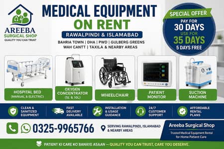 Hospital Bed RENT Surgical Bed RENT Electric ICU paitent bed on Rent