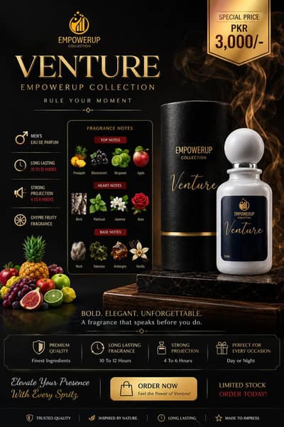EmpowerUp Venture Eau De Parfum – Long Lasting Men’s Perfume | 50ML