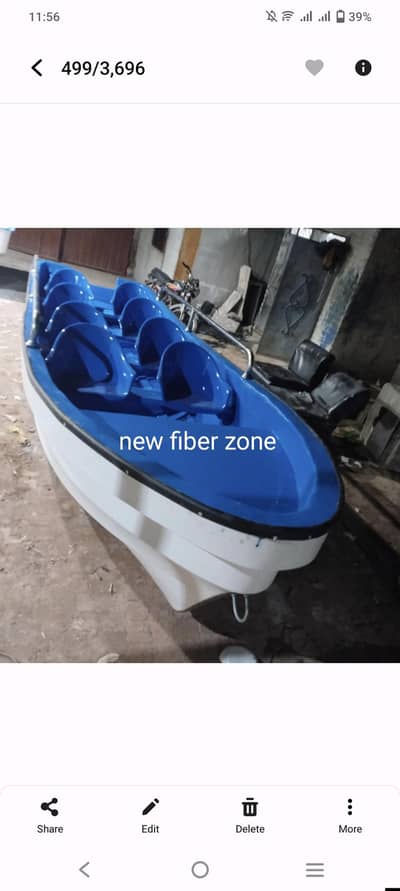 19 feet motor boat 8 chair Fiberglass safety raining 3 hooks