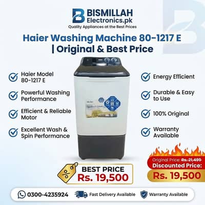 Haier Washing Machine 80-1217 E | Original | Best Price