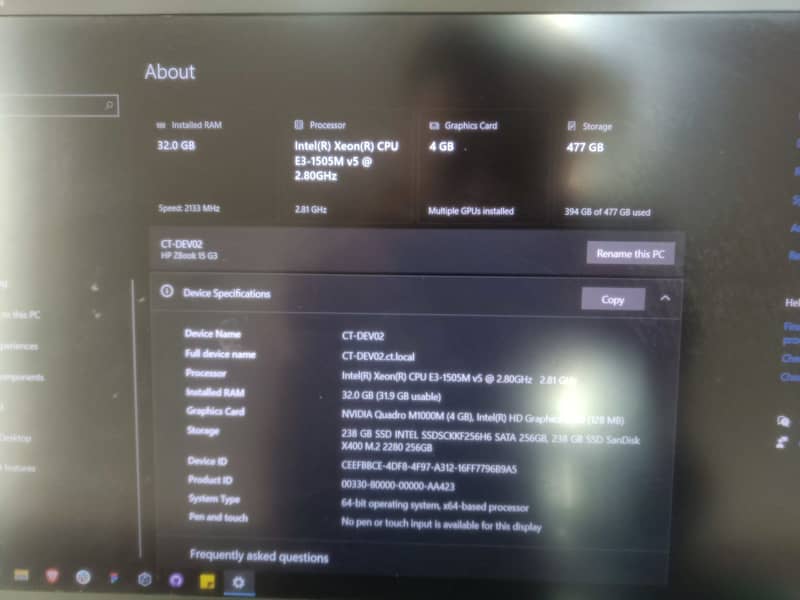 HP Workstation Intel Xeon CPU E5-1630 4