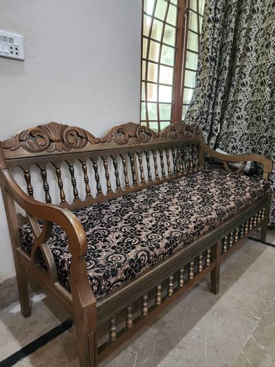 5 Seater Solid Sheesham Wood Sofa – Heavy-Duty Build