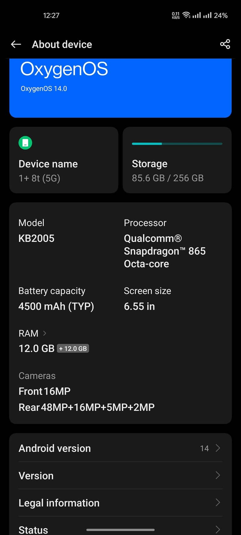 One Plus 8T 7